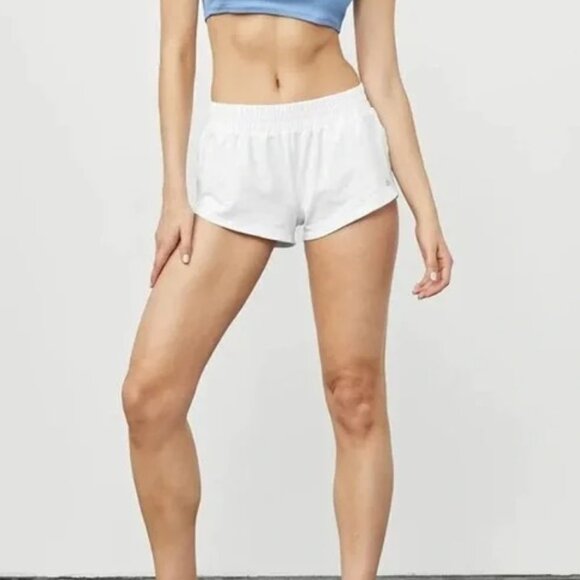 ALO Yoga White Athletic Shorts - Picture 1 of 6